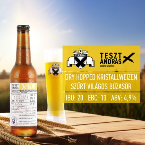 Szent András Teszt András Delta. 05 (kristallweizen/ hidegkomlózott bajor búzasör) (0,33L) (4,9%)