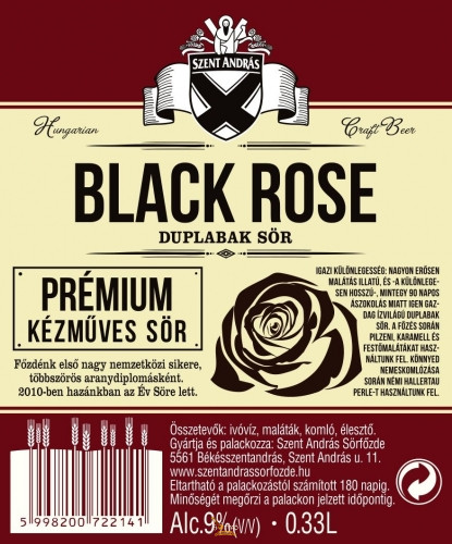 Szent András Black Rose (0,33L) (9 %)