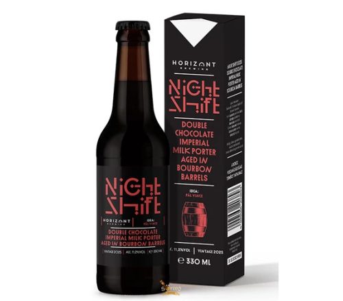 Horizont - Night Shift Vintage 2025 / Imperial Milk Porter Bourbon hordóban érlelve dupla csokoládéval   (0,33L) (11,2%)