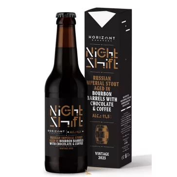   Horizont Night Shift Vintage 2023 / Russian Imperial Stout bourbon hordóban érlelve csokoládéval és kávéval (0,33L) (11.5%)