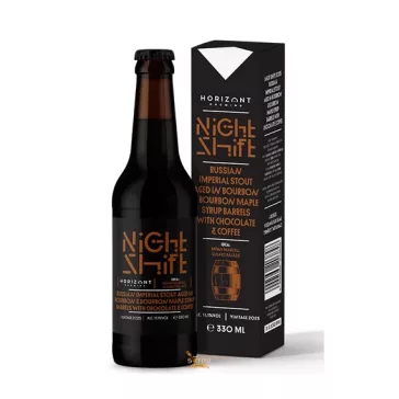   Horizont - Night Shift Vintage 2025 / Russian Imperial Stout bourbon-juharszirupos hordóban érlelve, csokoládéval és kávéval   (0,33L) (11%)