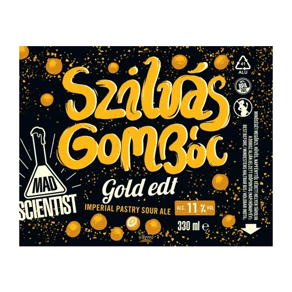 M10 SCIENTIST  Pastry - Mad Scientist Szilvás Gombóc Gold EDT  (0,33L) (11%)