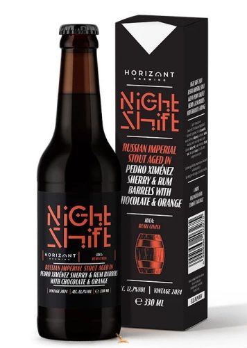 Night Shift Vintage 2024 / Russian Imperial Stout Pedro Ximénez Sherry & Rum hordóban érlelve csokoládéval és naranccsal  (0,33L) (11%)