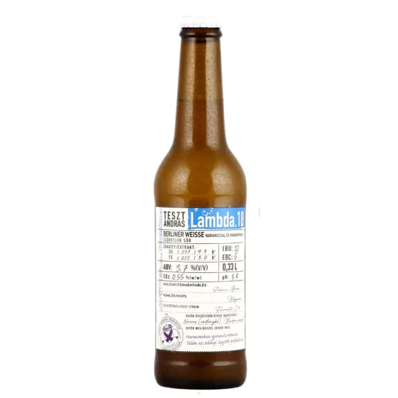 Szent András Teszt András Lambda 18 (narancs mandarin berliner weisse) (0,33L) (3,7 %) Szent András Teszt András Lambda 18 (narancs mandarin berliner weisse) (0,33L) (3,7 %)