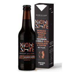   Horizont Night Shift Vintage 2022 / Russian Imperial Stout  bourbon BA érlelve csokoládéval és kávéval /hordóérlelt/ (0,33L) (13,6%)