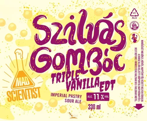 M10 SCIENTIST  Pastry  - Mad Scientist Szilvás Gombóc Triple Vanilla EDT  (0,33L) (11%)