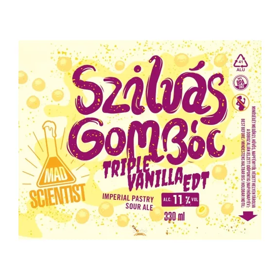 M10 SCIENTIST  Pastry  - Mad Scientist Szilvás Gombóc Triple Vanilla EDT  (0,33L) (11%)