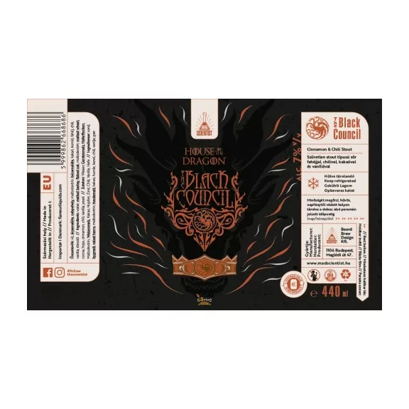 Mad Scientist  House of the Dragon - The Black Council Stout (0,44L) (7%)