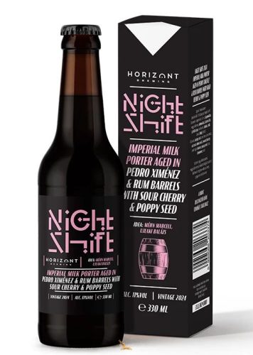 Night Shift Vintage 2024 / Imperial Milk Porter Pedro Ximénez & rum hordóban érlelve meggyel és mákkal  (0,33L) (11%)