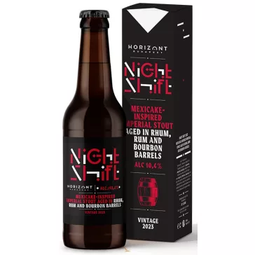   Horizont Night Shift Vintage 2023 /  Mexicake-Inspired Imperial Stout Rum, Rhum & Bourbon hordóban érlelve (0,33L) (10.3%)