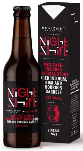 Horizont Night Shift Vintage 2023 /  Mexicake-Inspired Imperial Stout Rum, Rhum & Bourbon hordóban érlelve (0,33L) (10.3%)