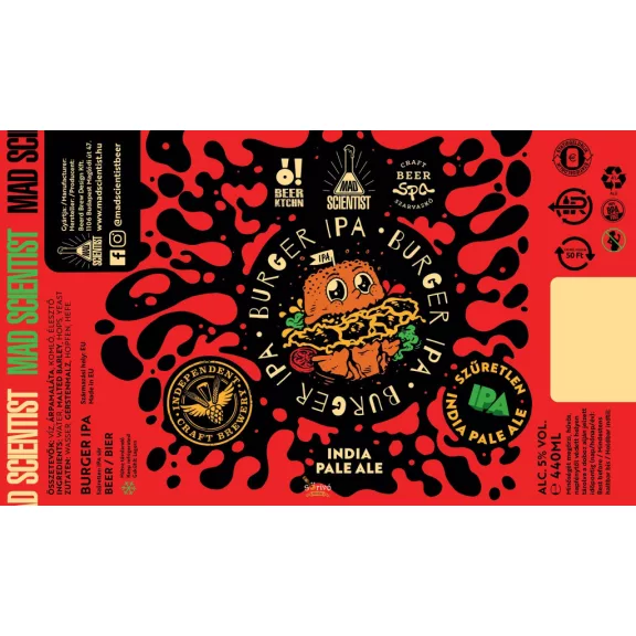 Mad Scientist - BURGER IPA (0,44L) (5%) Mad Scientist - BURGER IPA (0,44L) (5%)