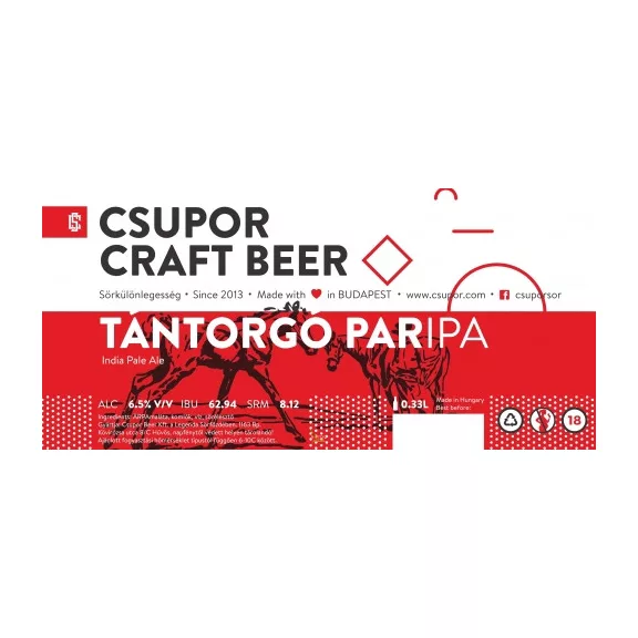 CSUPOR CRAFT BEER - Tántorgó ParIPA Red IPA (0,33L) (6,5 %) CSUPOR CRAFT BEER - Tántorgó ParIPA Red IPA (0,33L) (6,5 %)