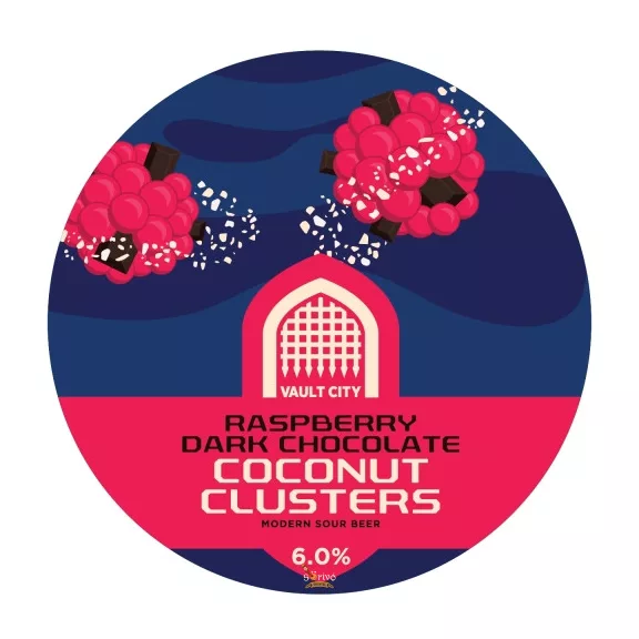 Vault City Raspberry Dark Chocolate Coconut Cluster s Sour (0,44) (6 %) Vault City Raspberry Dark Chocolate Coconut Cluster s Sour (0,44) (6 %)