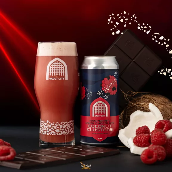 Vault City Raspberry Dark Chocolate Coconut Cluster s Sour (0,44) (6 %) Vault City Raspberry Dark Chocolate Coconut Cluster s Sour (0,44) (6 %)