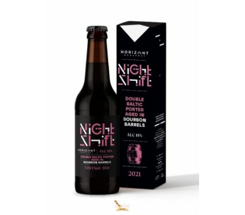 Horizont NIGHT SHIFT 2021 - Double Baltic Porter Bourbon Barrels hordóban érlelt (0,33L) (14%)Dupla