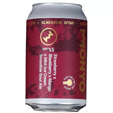   Monyo MOJO WORKIN'25: Strawberry X Blackberry X Mango X Mint Ice Cream Smoothie Sour Ale   (0,33L) (5 %)