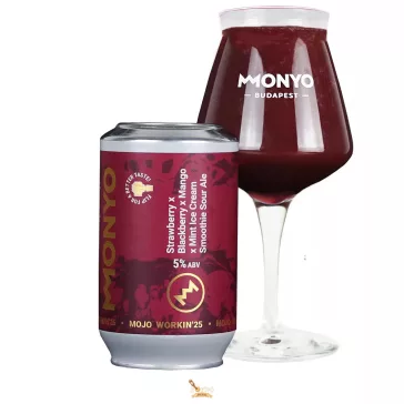   Monyo MOJO WORKIN'25: Strawberry X Blackberry X Mango X Mint Ice Cream Smoothie Sour Ale   (0,33L) (5 %)