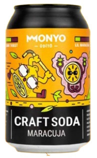 MONYO CRAFT SODA - MARACUJA     - szénsavas üdítőital  (0,33L) (0%)