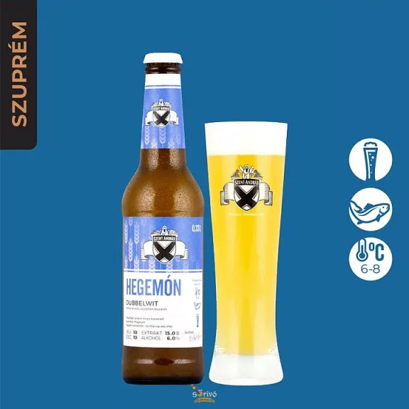 Szent András Hegemón (dubbelwit / szűretlen belga búza) (0,33L) (6%) Szent András Hegemón (dubbelwit / szűretlen belga búza) (0,33L) (6%)