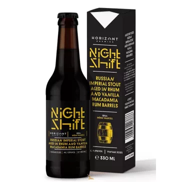   Night Shift Vintage 2025 / Russian Imperial Stout rumos és rhumos hordóban érlelve, makadámdióval és vaníliával  (0,33L) (11.8%)