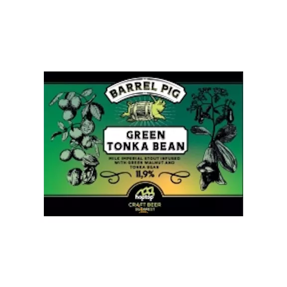 Hoptop -  Barrel Pig Series -  Green Tonka Bean - Imperial Milk Stout   /hordóérlelt/ (0,33L) (11,9 %)