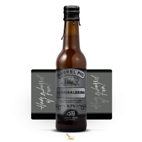 Hoptop CANIBALERINA imperial milk  stout  /barrel pig series hordóérlelt/ (0,33L) (11,7 %)
