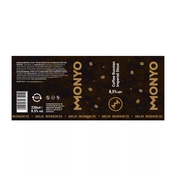 Monyo MOJO WORKIN'25: Coffee Russian Imperial Stout (0,33L) (8,5 %) Monyo MOJO WORKIN'25: Coffee Russian Imperial Stout (0,33L) (8,5 %)