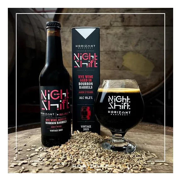 Horizont Night Shift Vintage 2023 / Rye Wine Bourbon /hordóérlelt/ 2 év (0,33L) (10,2%) Horizont Night Shift Vintage 2023 / Rye Wine Bourbon /hordóérlelt/ 2 év (0,33L) (10,2%)