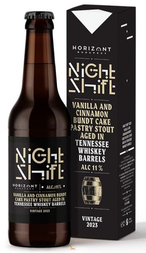 Horizont Night Shift Vintage 2023 /  Vanilla & Cinnamon Bundt Cake Pastry Stout Tennessee whiskey hordóban érlelve (0,33L) (11%)