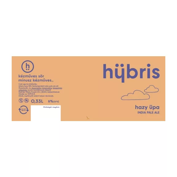 Hübris hazy üpa IPA (0,33 ) (5,6 %) Hübris hazy üpa IPA (0,33 ) (5,6 %)