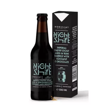  Horizont - Night Shift Vintage 2025 /  Imperial Pastry Stout Rumos hordóban érlelve kókusszal és csokoládéval  (0,33L) (10,8%)