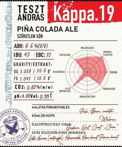 Szent András Teszt András Kappa 19  (pale ale)   (0,33L) (5,6%)