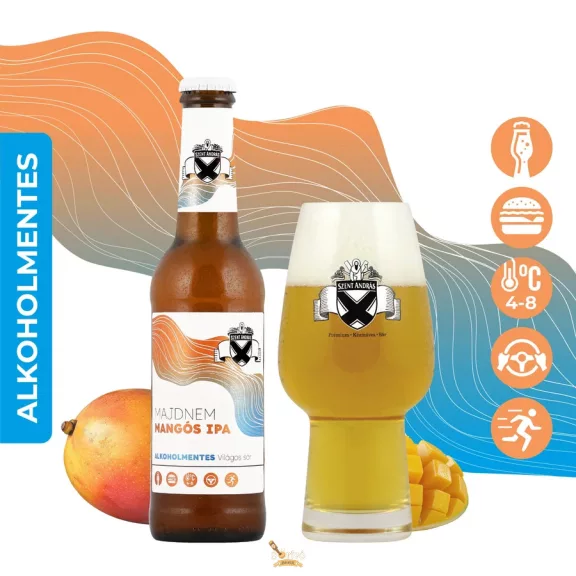 Szent András Majdnem Mangós IPA (alkoholmentes)(0,33L) (0 %) Szent András Majdnem Mangós IPA (alkoholmentes)(0,33L) (0 %)