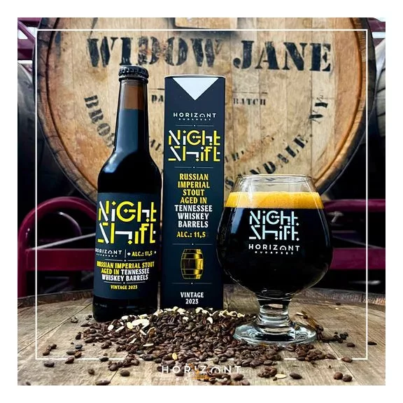 Horizont Night Shift Vintage 2023 / Russian Imperial Stout Tennessee whiskey hordóban érlelve (0,33L) (11.5%)
