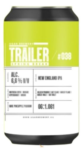 Ugar Trailer 38 -  Spring Break  DDH Neipa   (0,33L) (6,6 %)