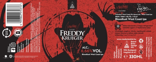 Mad Scientist Freddy - Bloodlust West Coast Ipa (0,33L) (6,6 %)