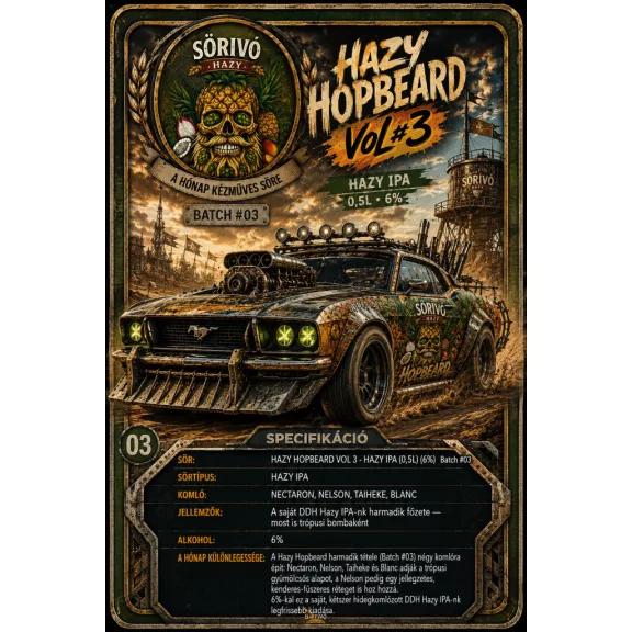 Sörivo - Hazy Hopbeard VOL 3 - Hazy IPA (0,5L) (6 %) Sörivo - Hazy Hopbeard VOL 3 - Hazy IPA (0,5L) (6 %)