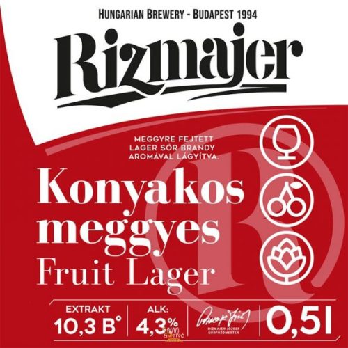 RIZMAJER KONYAKOS- MEGGYES SÖRMIX 0,5 L  (4.3 %)