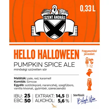   Szent András Sörfőzde -  Hello Halloween 26 (pumpkin spice ale)   (0,33L) (5,6%)