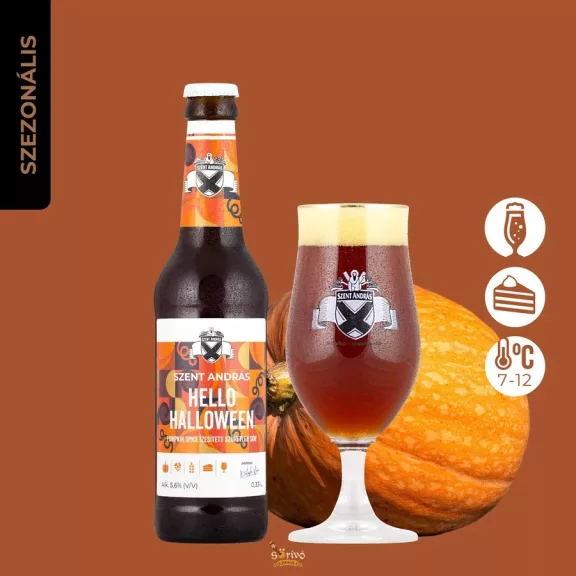 Szent András Sörfőzde - Hello Halloween 26 (pumpkin spice ale) (0,33L) (5,6%) Szent András Sörfőzde - Hello Halloween 26 (pumpkin spice ale) (0,33L) (5,6%)