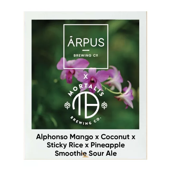 Ārpus Brewing Co./w Mortalis Brewing Co. Alphonso Mango x Coconut x Sticky Rise x Pineapple Smoothie Sour Ale (0,44) (4,5 %) Ārpus Brewing Co./w Mortalis Brewing Co. Alphonso Mango x Coconut x Sticky Rise x Pineapple Smoothie Sour Ale (0,44) (4,5 %)