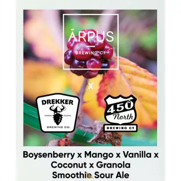   Ārpus Brewing Co. - x Drekker x 450 North Boysenberry x Mango x Vanilla x Coconut x Granola Smoothie Sour Ale    (0,44) (5 %)