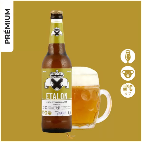 Szent András Etalon (cseh stílusú lager) (0,5L) (4,2%) Szent András Etalon (cseh stílusú lager) (0,5L) (4,2%)