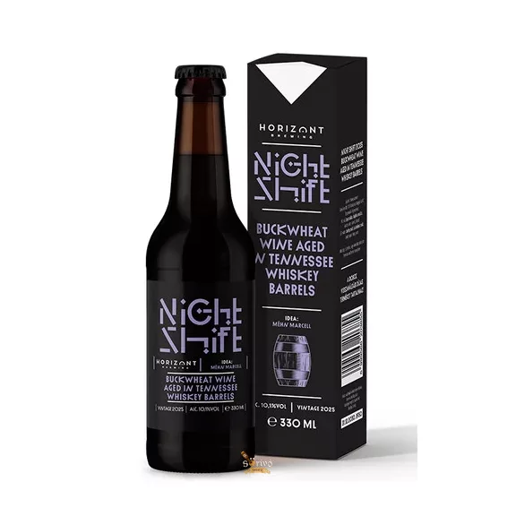 Horizont - Night Shift Vintage 2025 / Tennessee Whiskey hordóban érlelt hajdinabor (0,33L) (10%) Horizont - Night Shift Vintage 2025 / Tennessee Whiskey hordóban érlelt hajdinabor (0,33L) (10%)