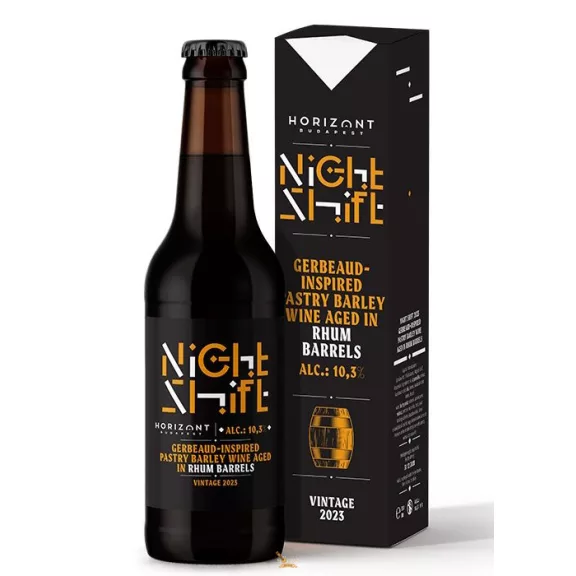 Horizont Night Shift Vintage 2023 / Gerbeaud Pastry Barley Wine Rhum Agricole csokoládéval, kajszibarackkal és dióval (0,33L) (10.3%) Horizont Night Shift Vintage 2023 / Gerbeaud Pastry Barley Wine Rhum Agricole csokoládéval, kajszibarackkal és dióval (0,33L) (10.3%)