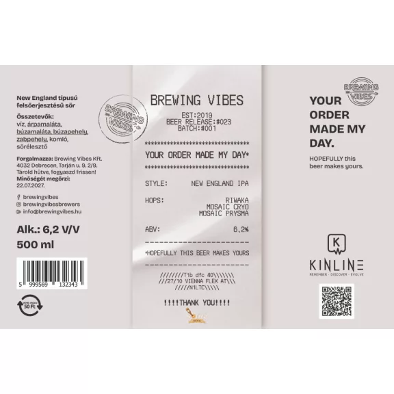 Brewing Vibes - Your Order Made My Day Neipa (0,5L) (6,2 %) Brewing Vibes - Your Order Made My Day Neipa (0,5L) (6,2 %)