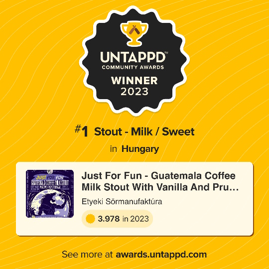A Just For Fun Széria legújabb tagja: az Etyeki Guatemala Coffee Milk Stout-ot vaníliával és aszaltszilvával! ️