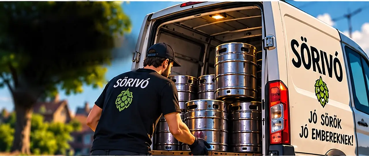 A friss hordók a Sörivó furgonba kerülnek