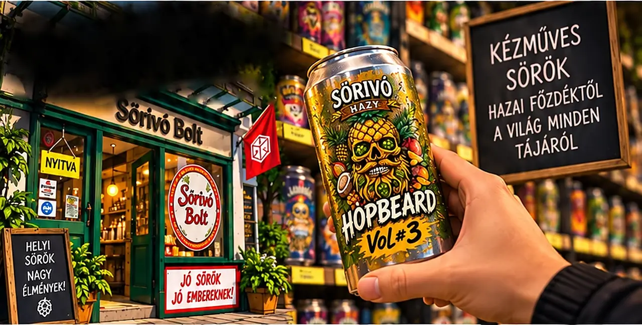 Hazy Hopbeard Vol #3 doboz a Sörivó Bolt előtt